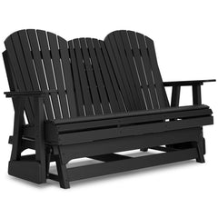 Black outdoor glider loveseat, full product view - 1