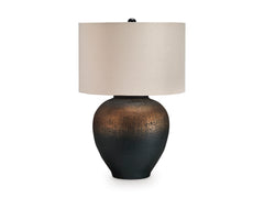 Brown/Black table lamp, full product view - 1