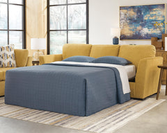 Sunflower, Queen sleeper sofa opened in room setting - 2