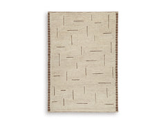 Beige/Brown 60.5" x 83.63", complete rug product view - 9