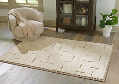 Beige/Brown 60.5" x 83.63", room view; furniture excluded - 10