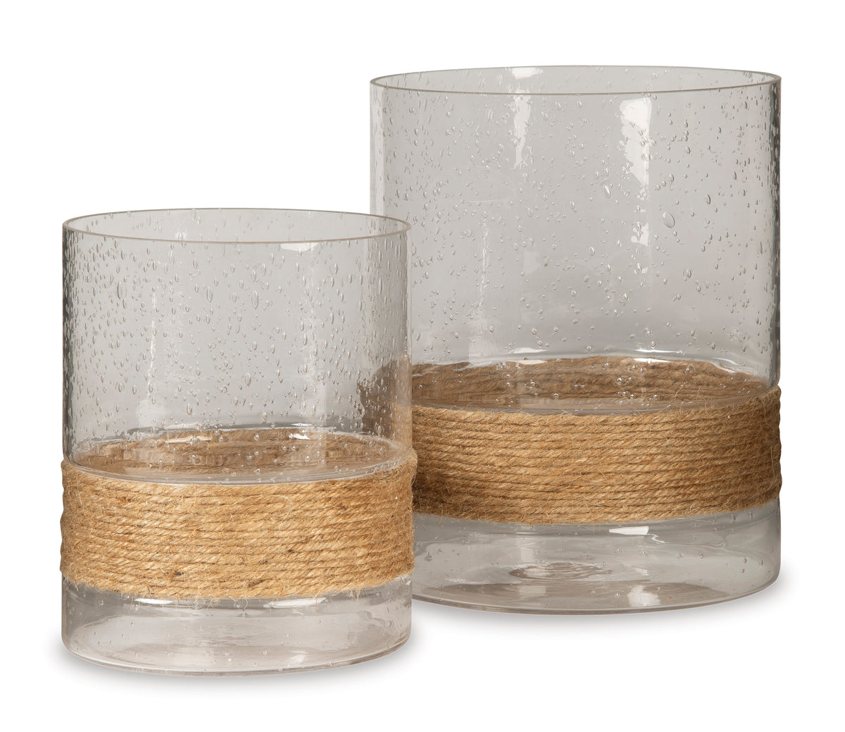 Clear candle holder set, full product view