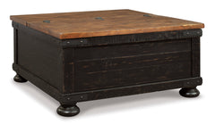 Black/Brown Split Lift-Top Coffee Table, full product view - 1
