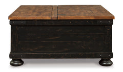 Black/Brown Split Lift-Top Coffee Table, product view 3 - 3