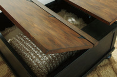 Black/Brown Split Lift-Top Coffee Table, product view 6 - 6