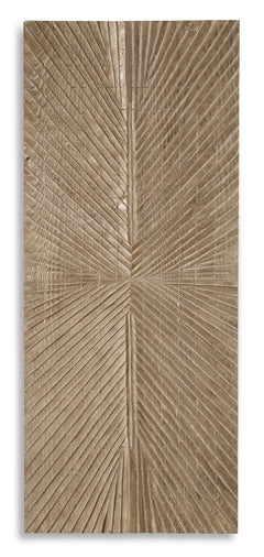 Distressed Brown Lenora carved wood wall decor, full product view - 7