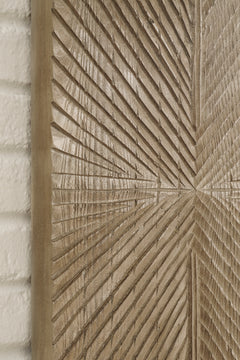 Distressed Brown Lenora carved wood wall decor, product view 4 - 10