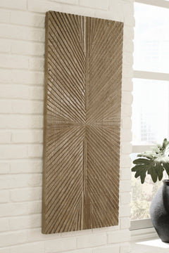 Distressed Brown Lenora carved wood wall decor, product view 6 - 12