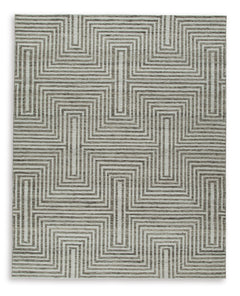Ivory/Gray 96.75" x 119.5", complete rug product view - 1