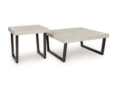 Espresso/Gray two-piece table set, full product view - 1