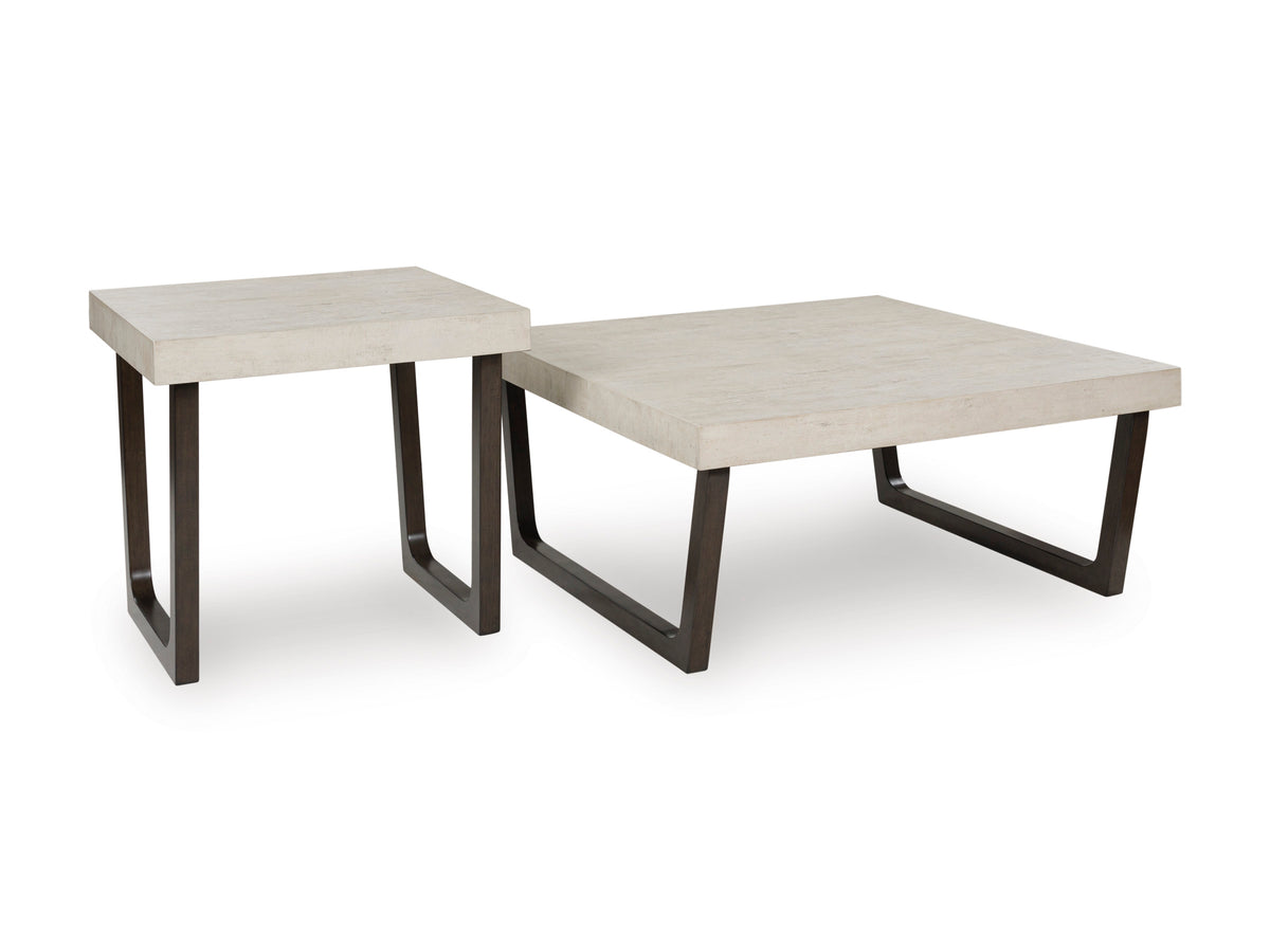 Espresso/Gray two-piece table set, full product view