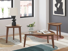 Brown three-piece table set, product view 2 - 2