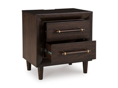 Merlot, nightstand with drawers open - 2
