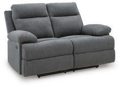 Charcoal, full loveseat closed angled view - 1