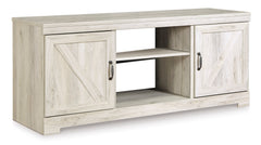 Whitewash TV stand, full product view - 1