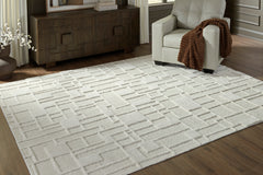 Ivory 92" x 117", room view; furniture excluded - 2