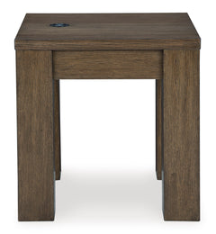 Warm Brown Wireless Charging End Table, product view 3 - 3