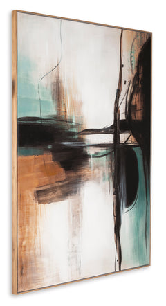 Teal/Orange/Black Brunonia wall art, product view 2 - 2