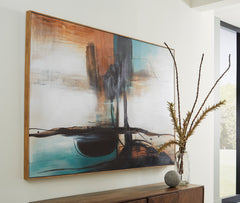 Teal/Orange/Black Brunonia wall art, product view 5 - 5