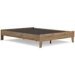 Honey / Queen, complete platform bed frame; headboard and mattress excluded - 6