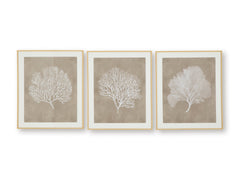 Taupe/White Hendridge wall art set, full product view - 1