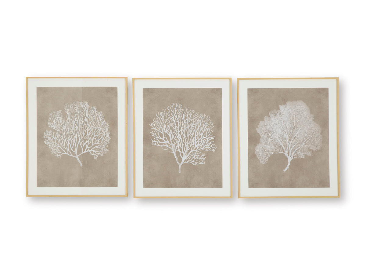 Taupe/White Hendridge wall art set, full product view
