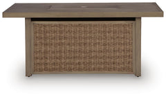 Beige, front fire pit table view - 4