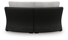 Black/Light Gray, curved corner seat rear view - 4