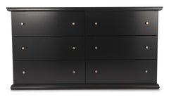 Black, full front view of dresser - 3