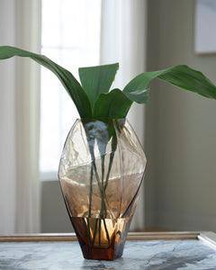 Light Brown 12.38-inch height vase, full product view - 4