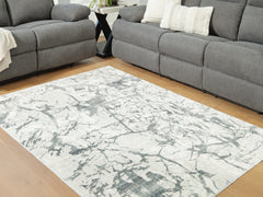 Gray 60" x 84.38", room view; furniture excluded - 6