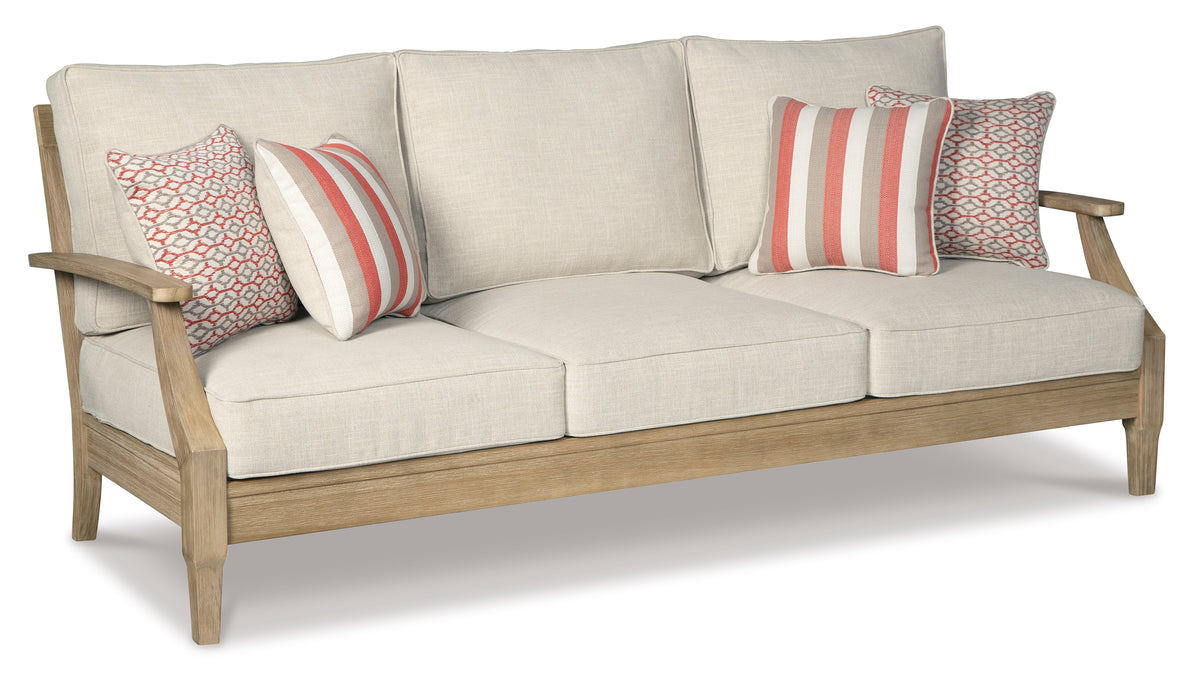 Beige Sofa with Cushion, full product view