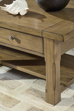 Medium Brown Two-Drawer Coffee Table, product view 5 - 5