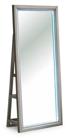 Champagne Floor Standing Mirror/Storage, view 5 - 5