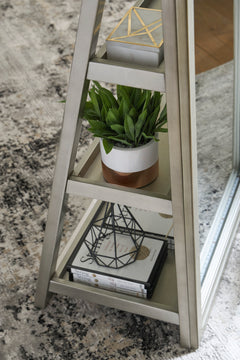 Champagne Floor Standing Mirror/Storage, view 6 - 6