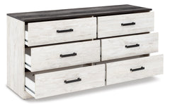 Whitewash/Charcoal Gray / 52.72 in wide, dresser with drawers open - 3