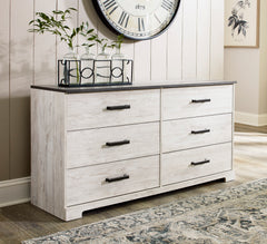 Whitewash/Charcoal Gray / 52.72 in wide, dresser in room setting; accessories excluded - 5