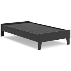 Black / Twin, complete platform bed frame; headboard and mattress excluded - 39