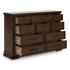 Medium Brown, dresser with drawers open - 2