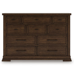 Medium Brown, full front view of dresser - 3