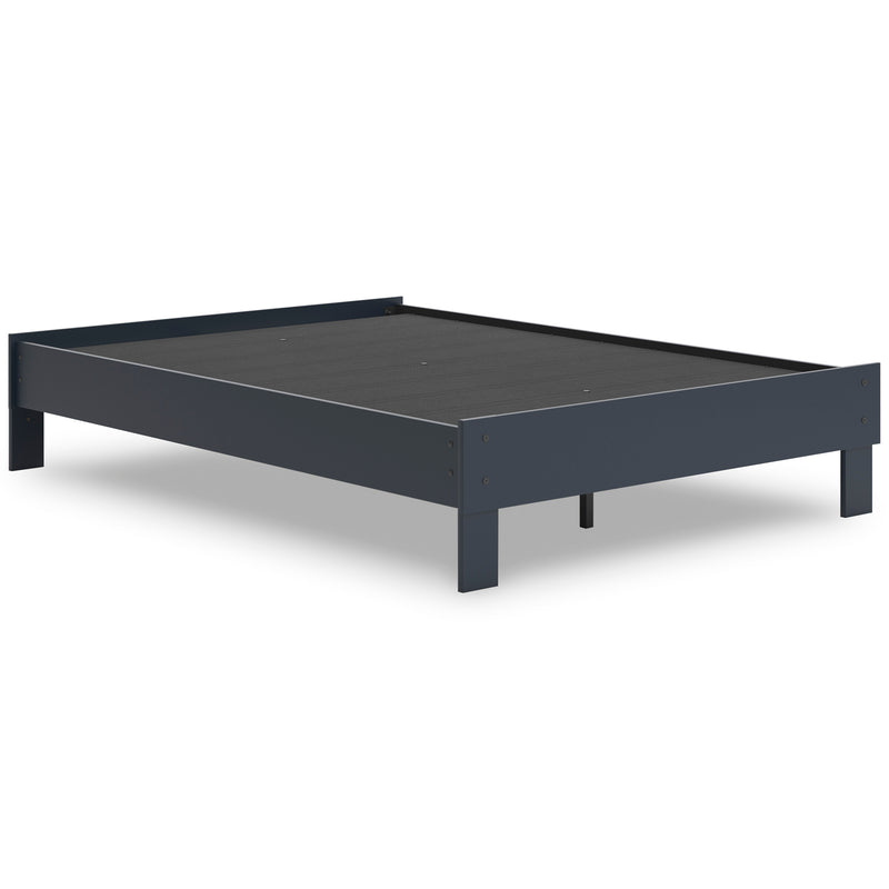 Matte Navy Blue Platform Bed