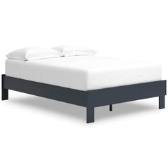 Navy Blue / Full, platform bed styled with mattress; mattress and bedding excluded - 2
