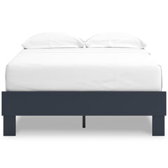 Navy Blue / Full, front view of platform bed; mattress and bedding excluded - 3