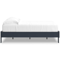 Navy Blue / Full, side view of platform bed; mattress and bedding excluded - 4