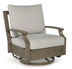 Brown/Beige Swivel Glider Chair w/Cushion, full product view - 1
