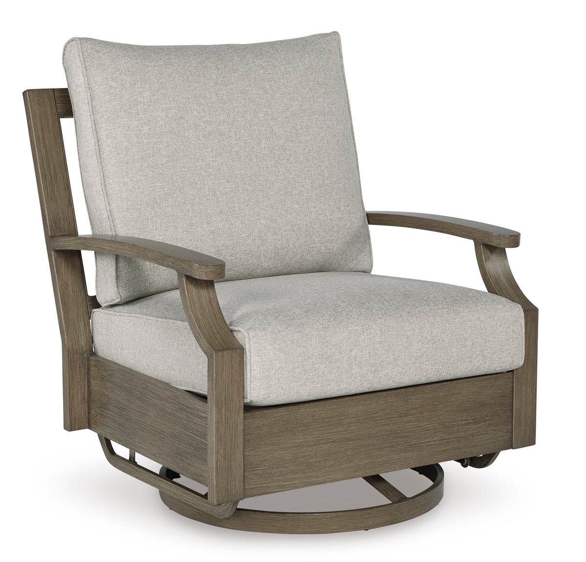 Brown/Beige Swivel Glider Chair w/Cushion, full product view