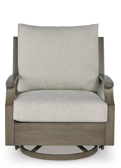 Brown/Beige Swivel Glider Chair w/Cushion, product view 4 - 3