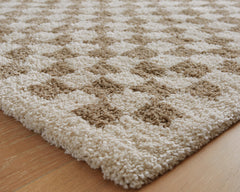Taupe/Ivory 63" x 84", pile and edge detail - 7