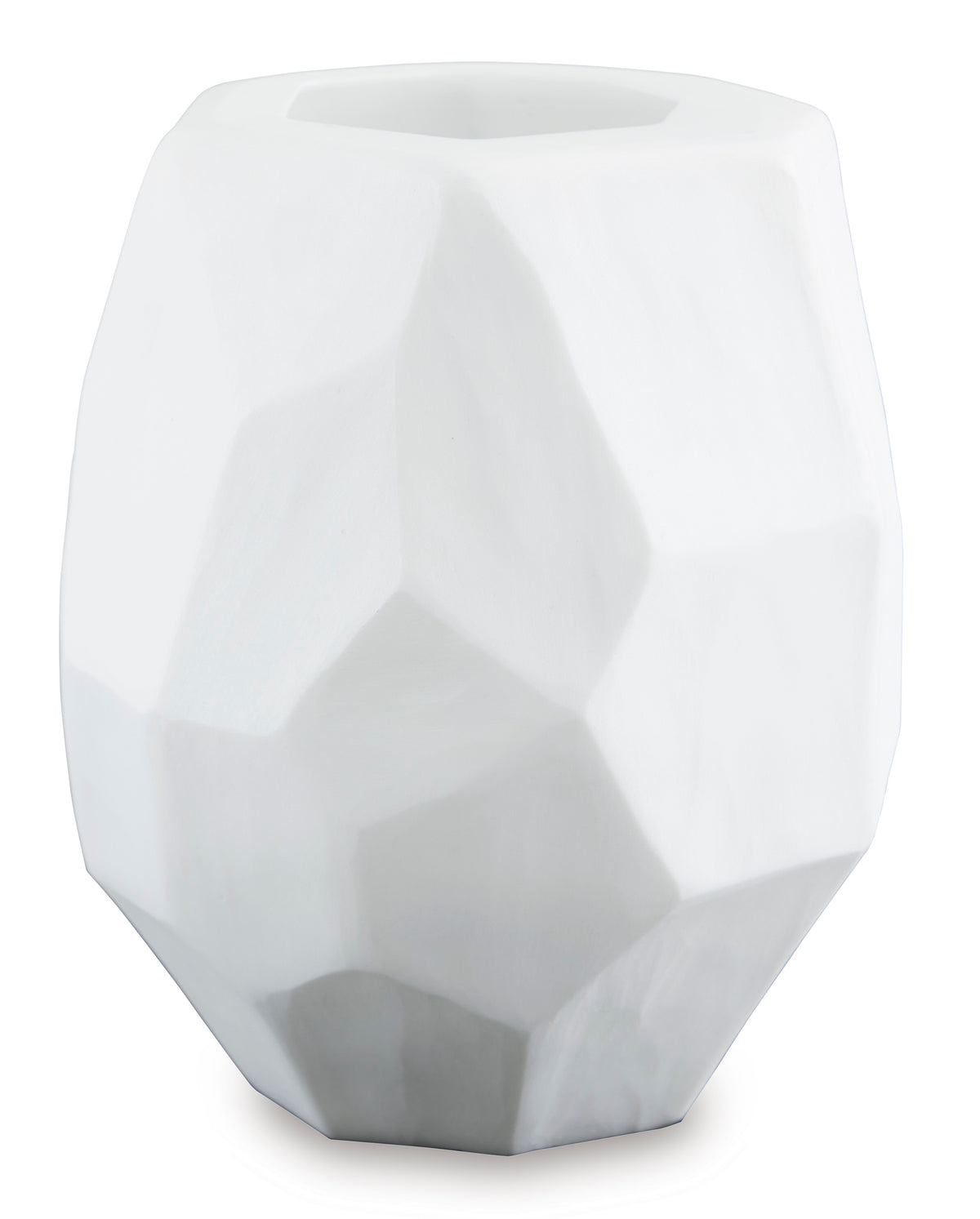 White decorative vase, full product view