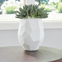 White decorative vase, product view 3 - 3